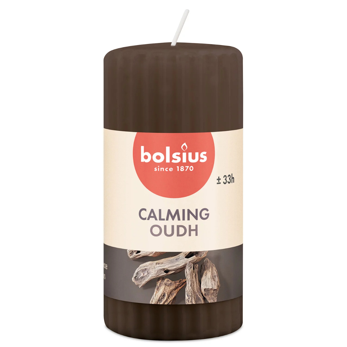 Свеча столбик Bolsius True Scents 12х5,8 см Oud Wood