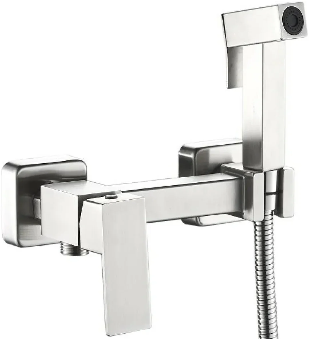 Смеситель с гигиеническим душем HAIBA HB5521 сталь