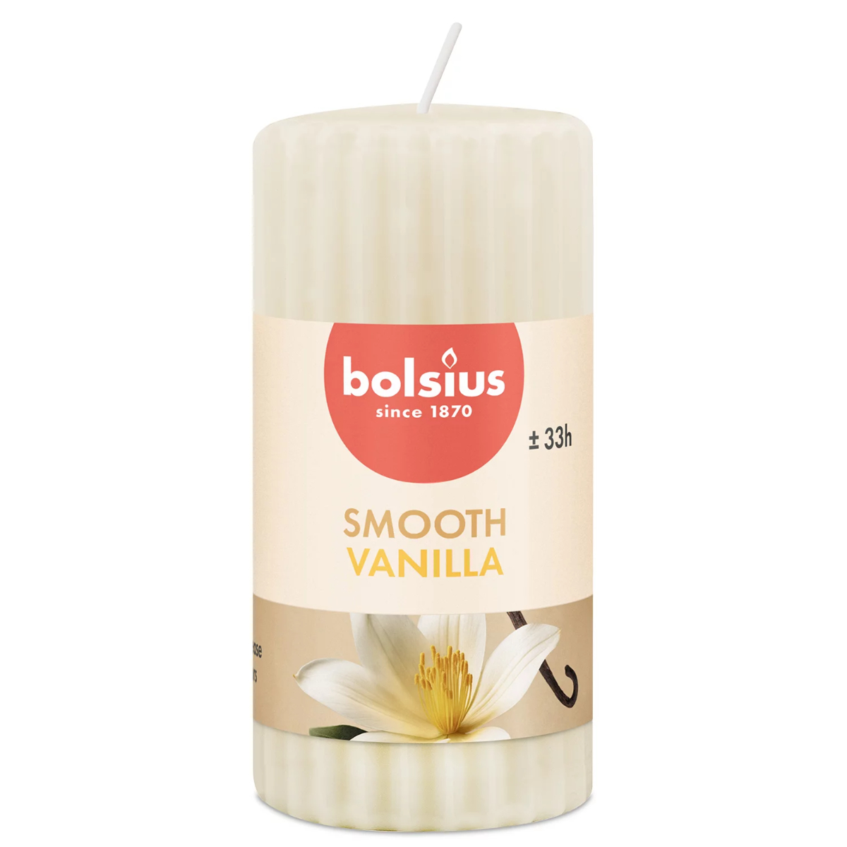 Свеча столбик Bolsius True Scents 12х5,8 см Vanilla