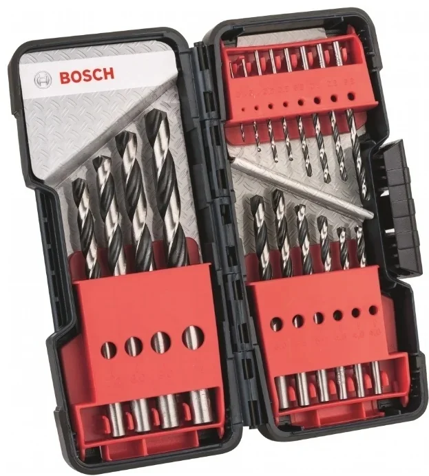 Набор сверл по металлу Bosch "PointTeQ" ToughBox 1-10мм 18шт. 2608577350