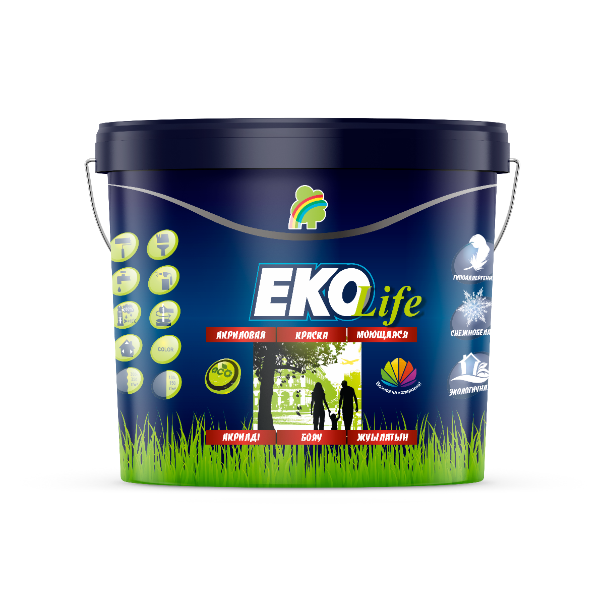 Краска "EKO Life" моющаяся гипоаллергенная акриловая 14 кг