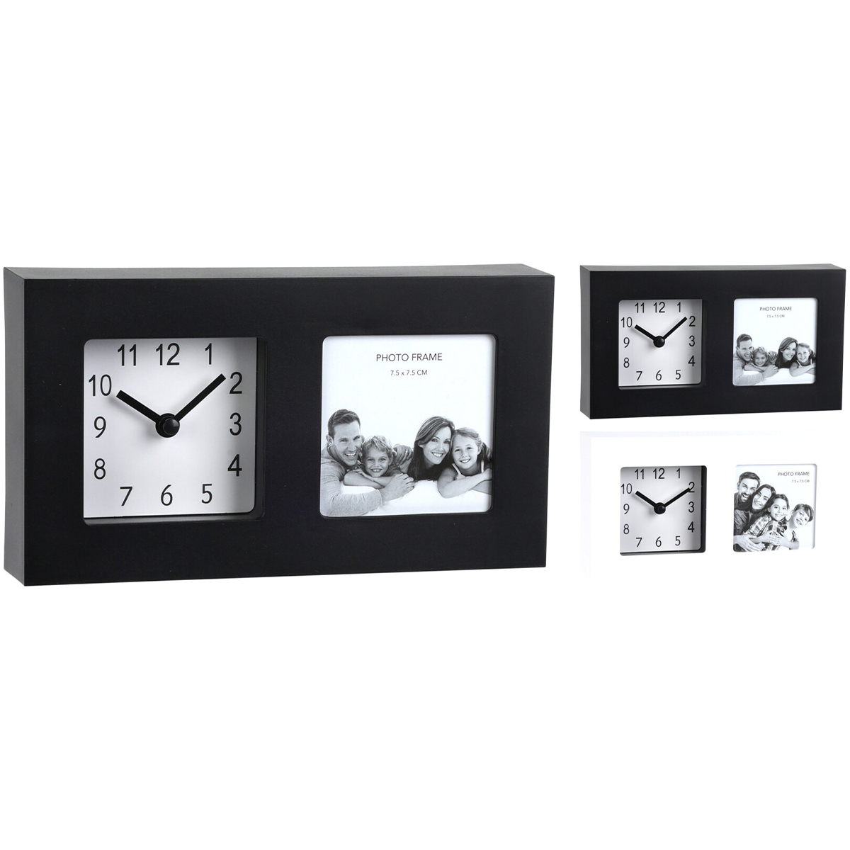 Часы настольные с фоторамкой 19,5х10,9х3,8 см 2 цвета в ассорт.837362040 К