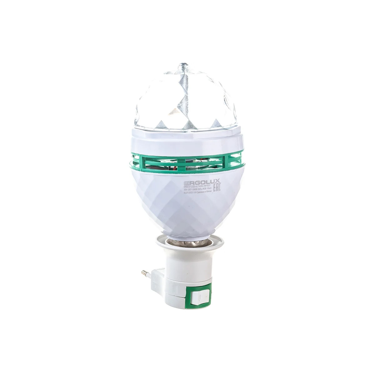 Лампа Ergolux LED-A75DIS-3W-E27(эл,лампа сд DISCO 3Вт E27 RGB 220-240B)
