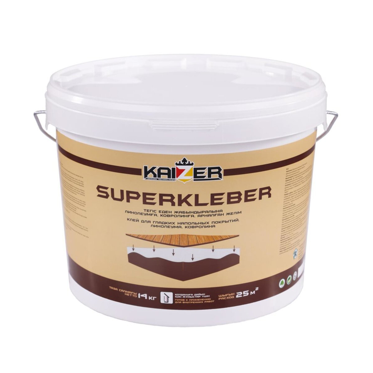 Клей для гладких напольных покрытий Kaizer, для вн. Работ Superkleber,  3,2 кг