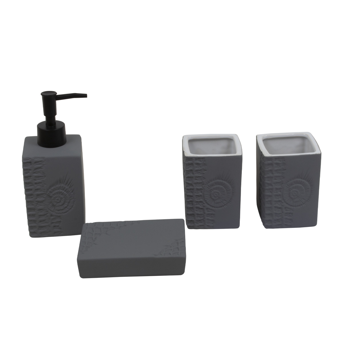 Набор для ванной комнаты Bathlux light gray (дозатор, 2 стакана, мыльница) 73160