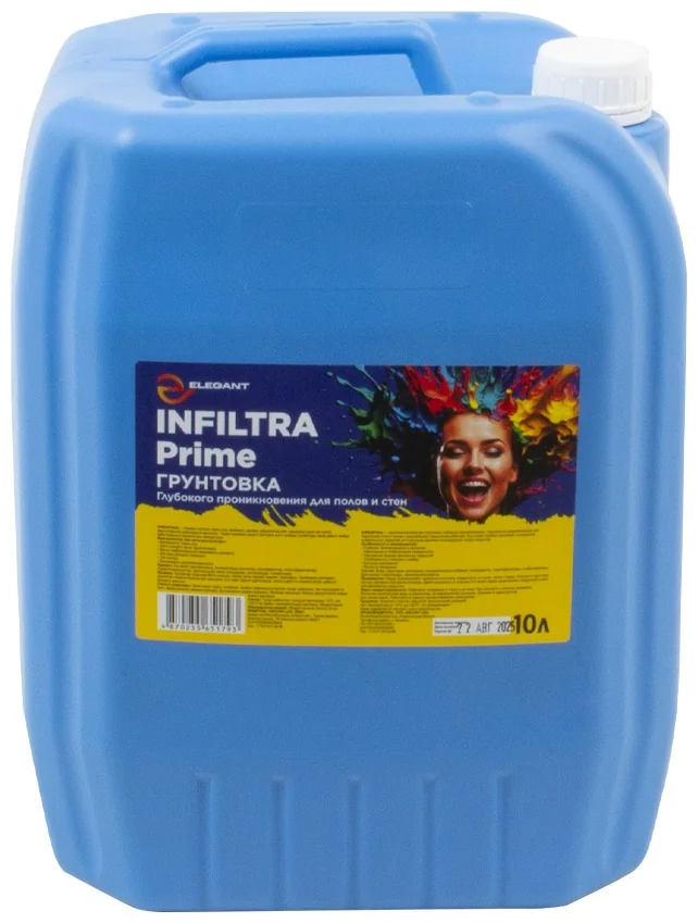 Грунтовка глубокопроникающая Elegant для полов и стен Infiltra PRIME 10 л