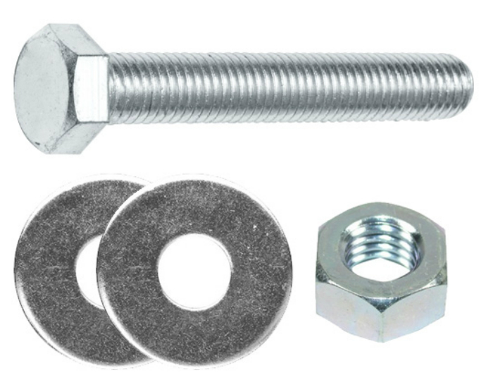 Болт М6х70 мм шестигр. с гайкой и шайбами (6 шт в зип-локе) STARFIX