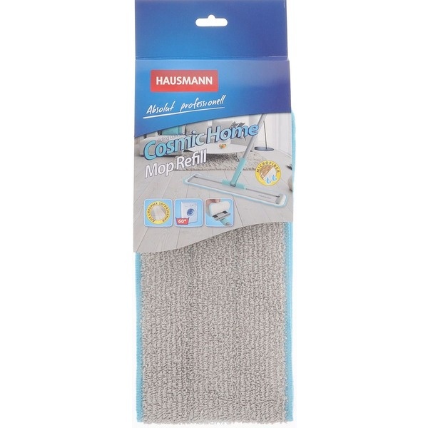 Насадка сменная Hausmann из микрофибры для швабры HM-45. 54*12,5см. 90% полиэстер, 10% полиамид