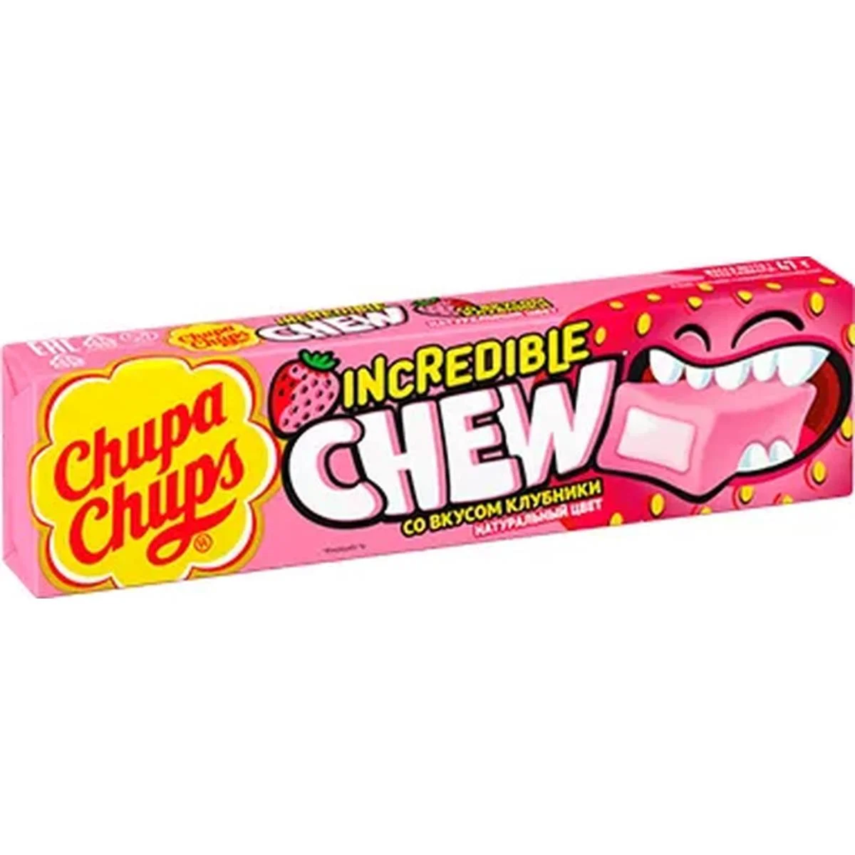 Chupa Chups Конфета жевательная Incredible Chew Клубника 47гр