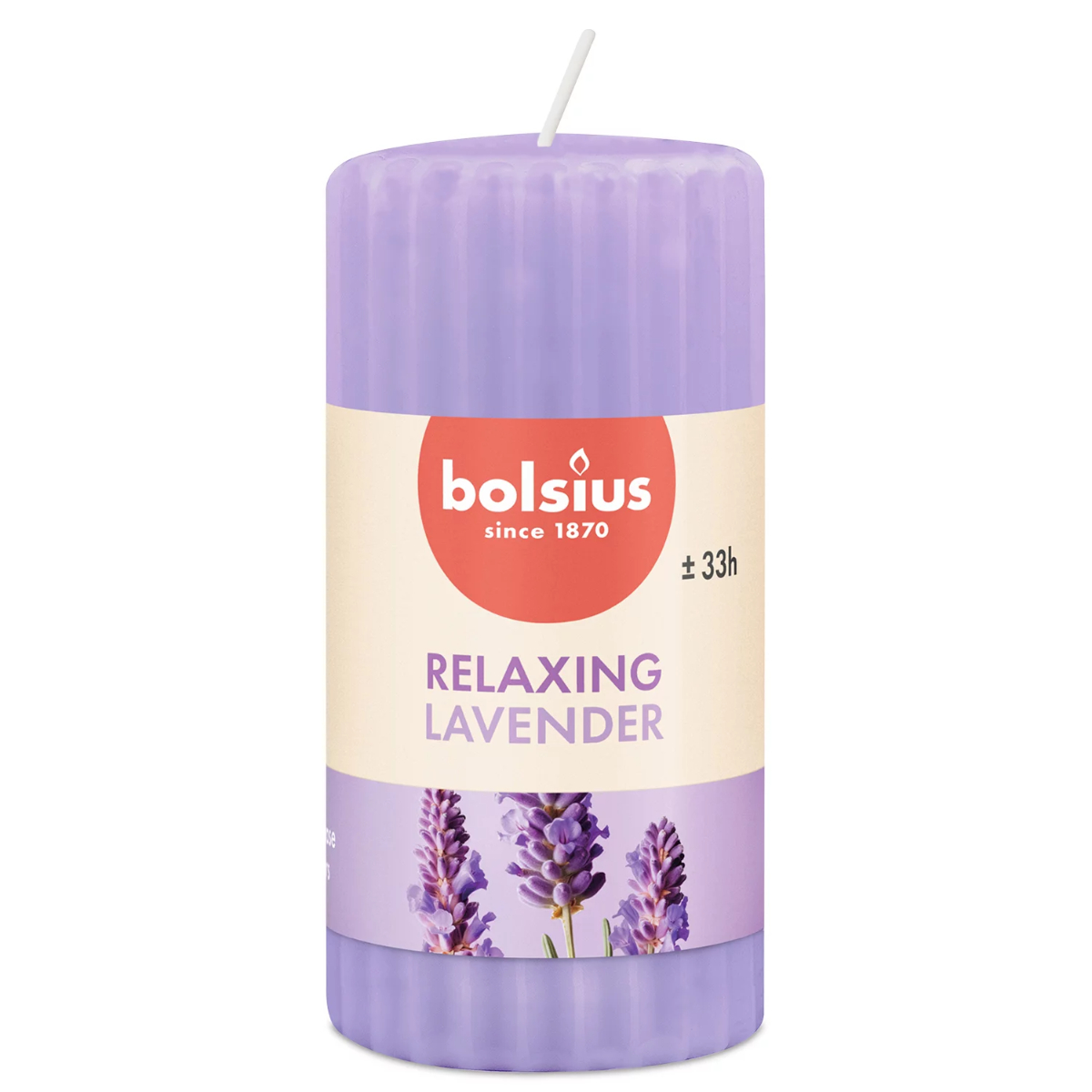 Свеча столбик Bolsius True Scents 12х5,8 см Lavender