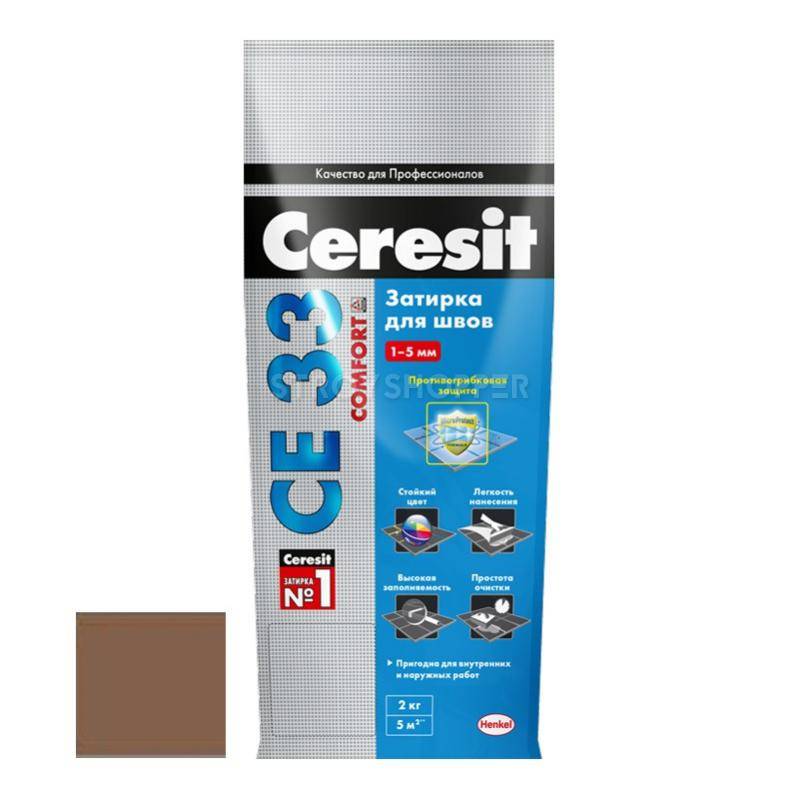 Ceresit затирка СЕ 33 Comfort Сиена,, 2 кг.