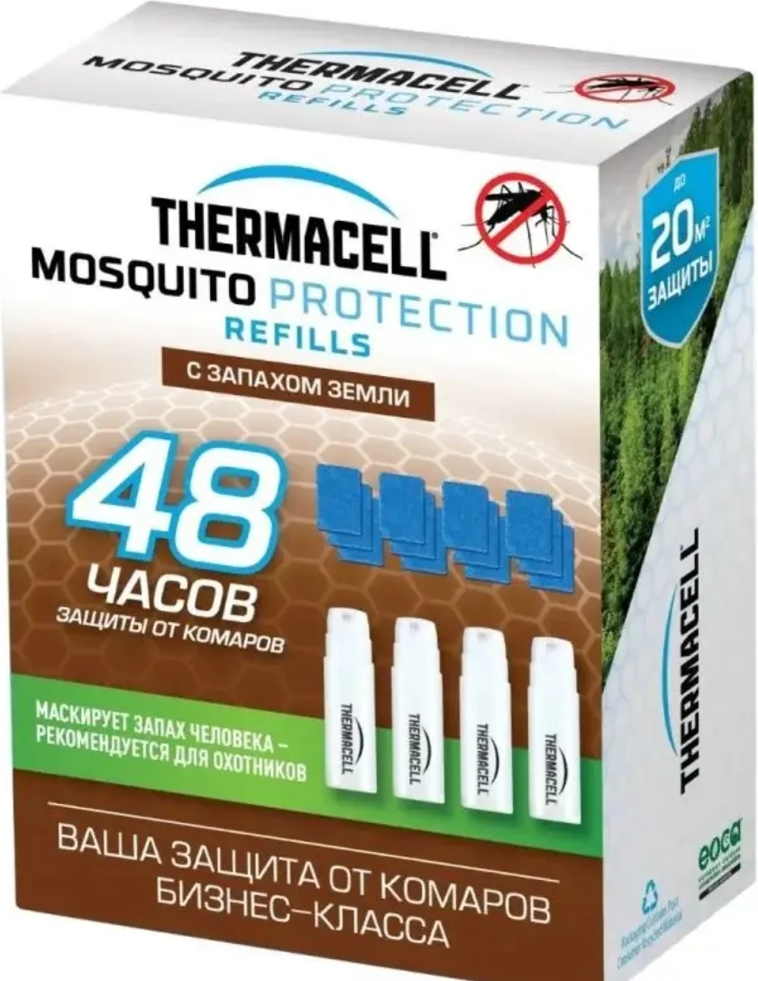 Набор запасной Thermacell с запахом земли (4 газовых картриджа + 12 пластин)