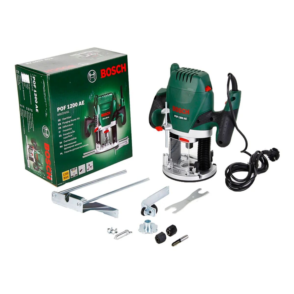 Фрезер BOSCH POF 1200 AE 1.200 W,11.000 – 28.000 об/мин,мак.ход.55 мм,патрон 6 мм