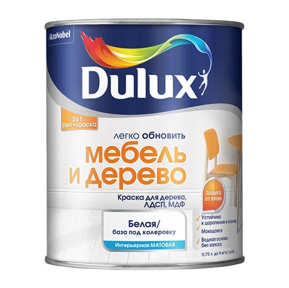 Краска Luxium Мебель и Дерево мат BW 0,75л