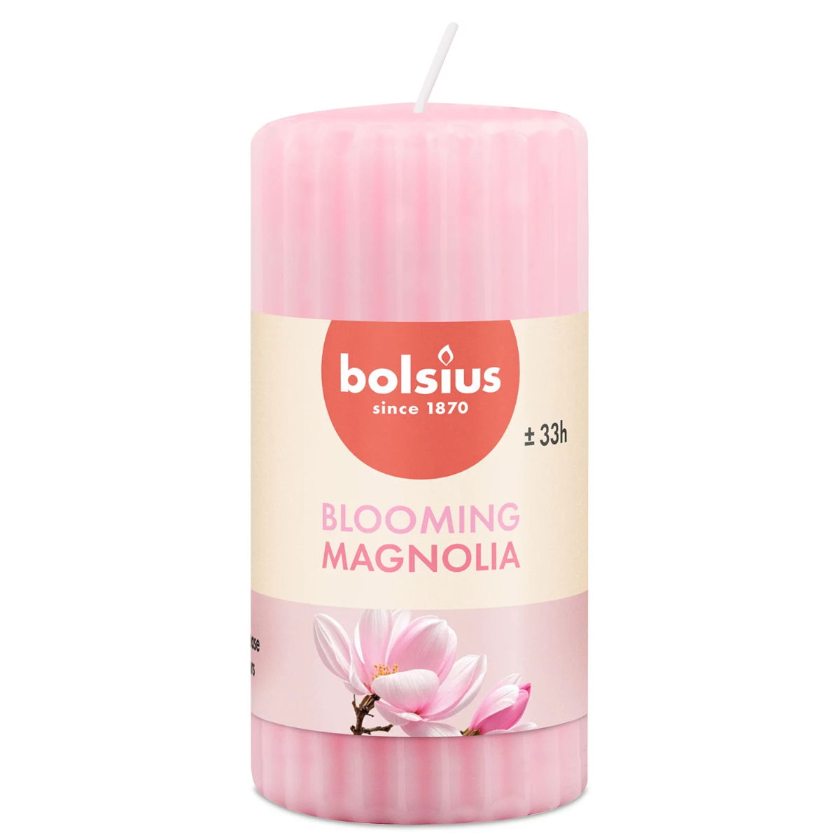 Свеча столбик Bolsius True Scents 12х5,8 см Magnolia