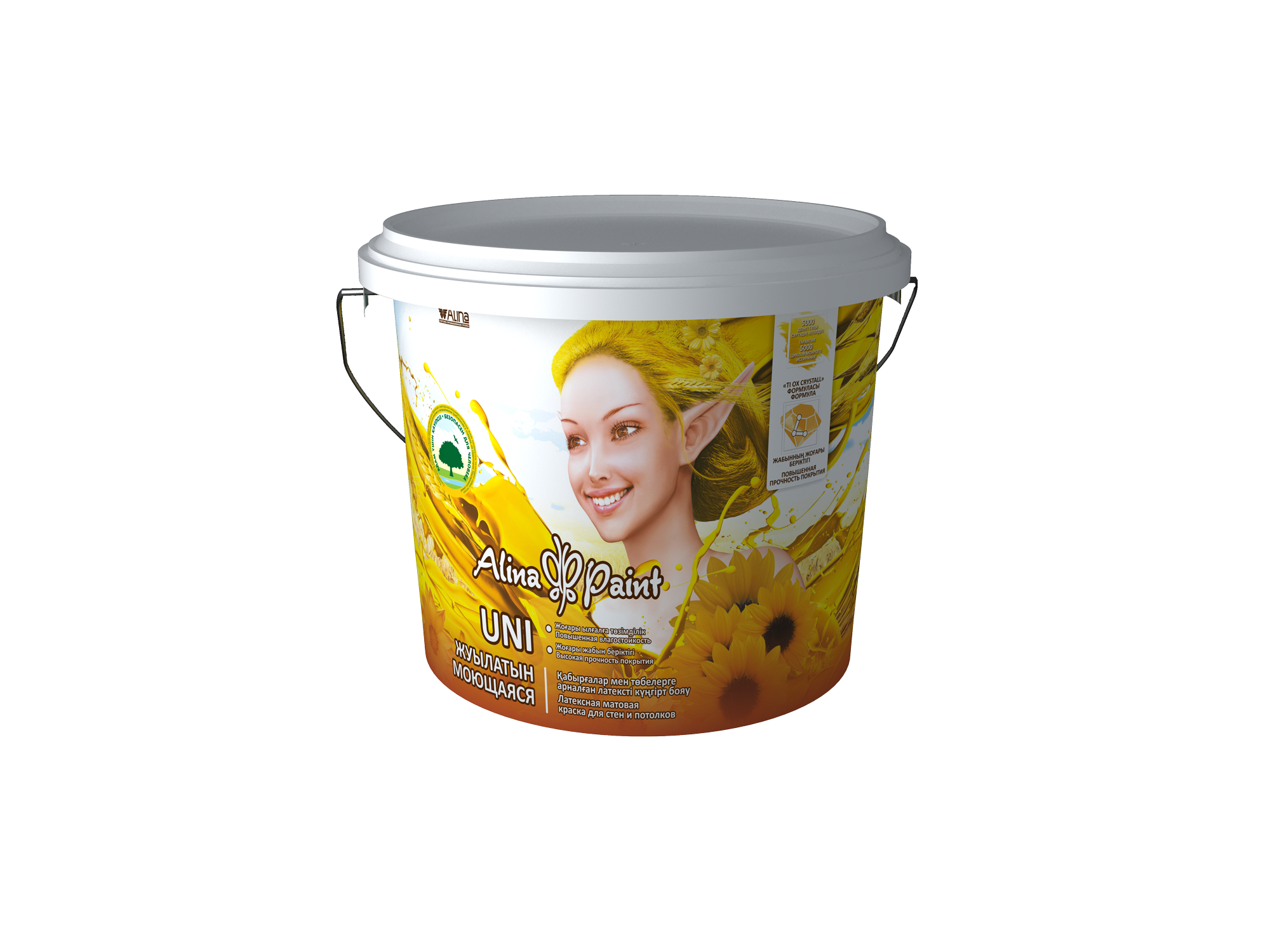 Краска водоэмульсионная, Alina Paint UNI, 3 кг, база АВ