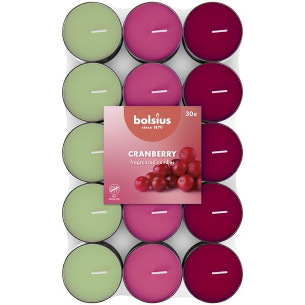 Набор свечей в гильзах Bolsius 30 шт 3,5 ч. Cranberry