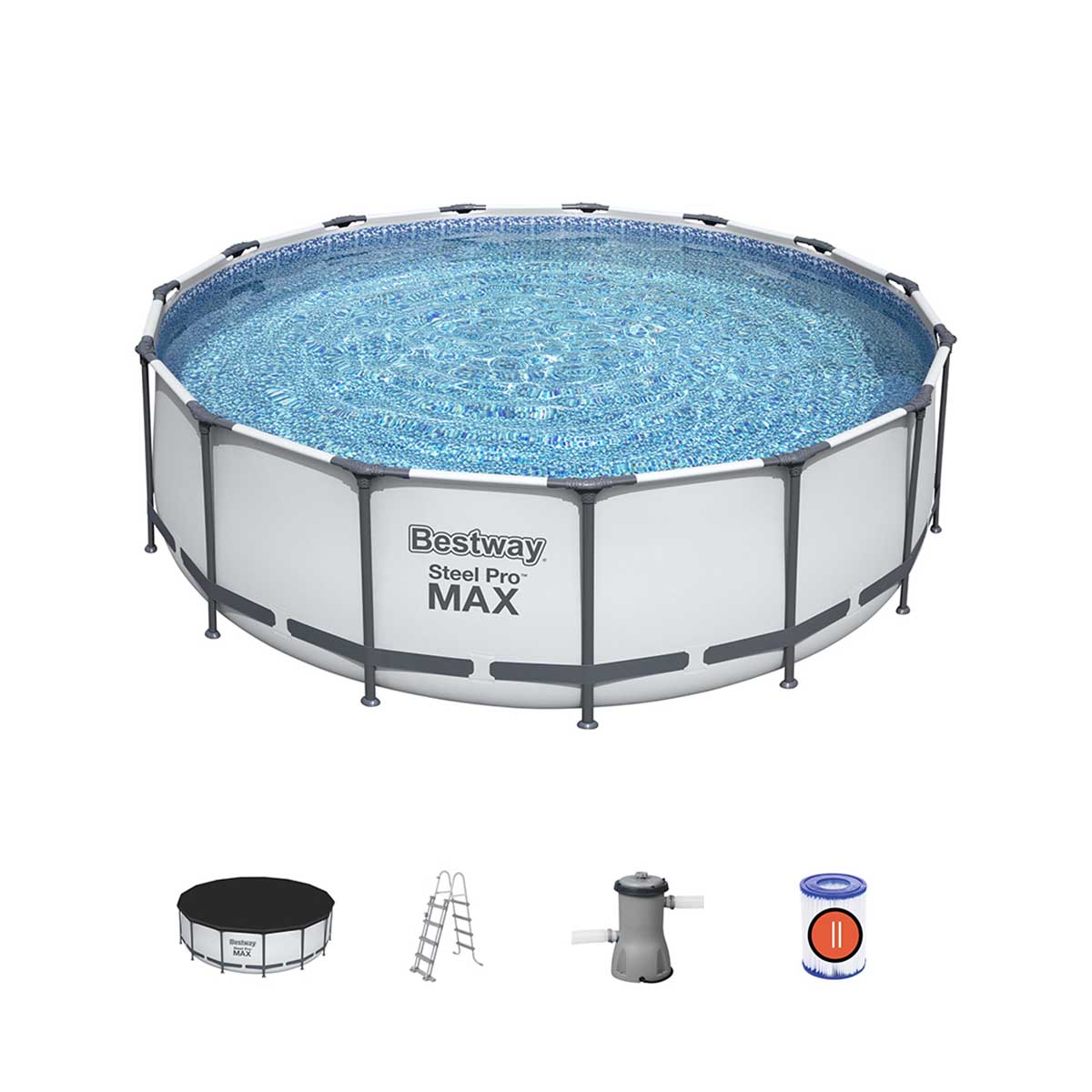 Бассейн каркасный Bestway 457х122 см комплект Ф-насос, тент, лестница 56438