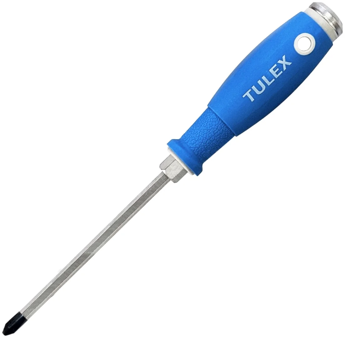 Отвертка ударная TULEX 5022210 двухкомпонентная рукоятка, магнитный наконечник, PH2х100мм