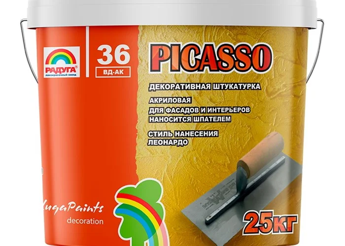 Штукатурка декоративная "Picasso" "Радуга-36" 25 кг
