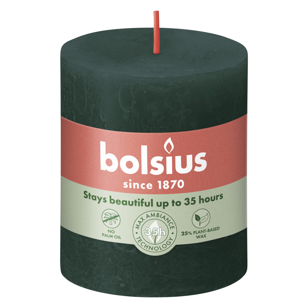 Свеча столбик Bolsius Rustic 8х6,8 см Pine Green