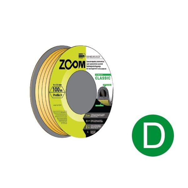 Уплотнитель ZOOM CLASSIC E 9*4мм 150(2*75)м белый
