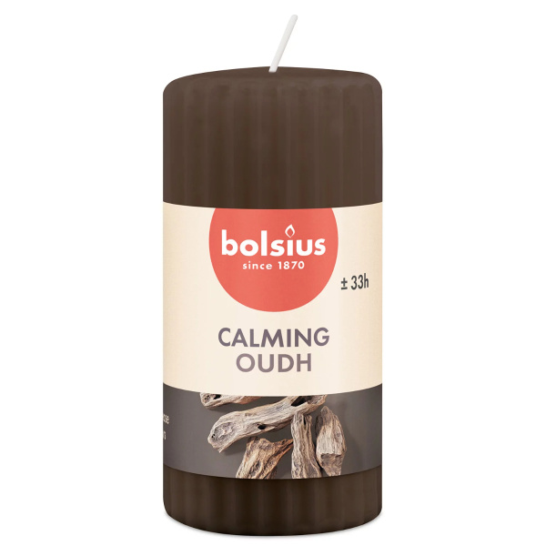 Свеча столбик Bolsius True Scents 12х5,8 см Oud Wood