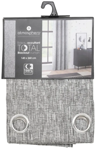 Штора портьерная Atmosphera Pio 140х240 см блэкаут серая 194322L