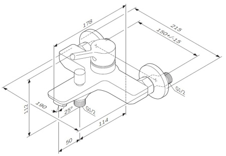 Смеситель в/д AM.PM F85B10000 X-Joy S, излив 164 мм, хром, шт