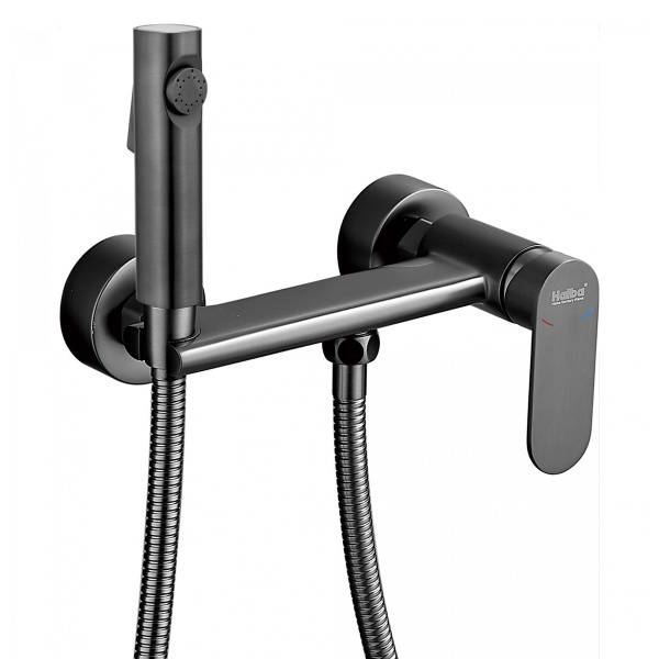 Смеситель с гигиеническим душем HAIBA HB5516-3 графит