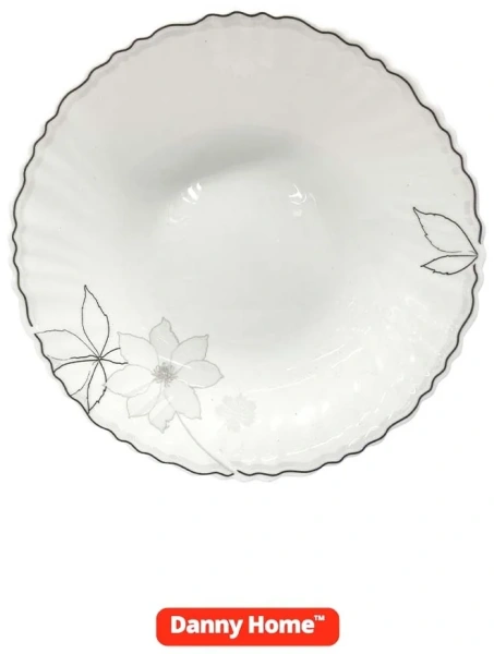 Тарелка суповая DH Ivory Flower 22х3,5 см опаловое стекло LHSP85-M