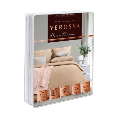 Комплект постельного белья Verossa Stripe Bronze семейный нав 50х70х2шт 70х70х2шт 747406