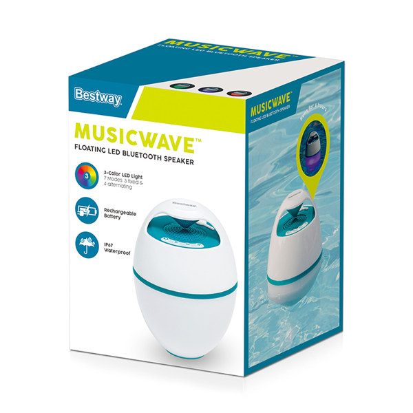 Колонка портативная BESTWAY MusicWave LED Bluetooth Li-Ion аккумулятор 3.7В 2500 мАч 58700