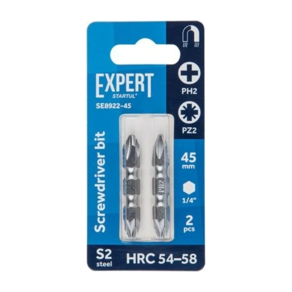 Насадка крестообразная PH2-PZ2 45мм  2шт EXPERT STARTUL (SE8922-45), арт.SE8922-45
