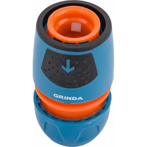 Соединитель быстросъемный GRINDA, TU, 1/2" - 3/4", пластиковый с TPR, универсальный, для шланга, PRO