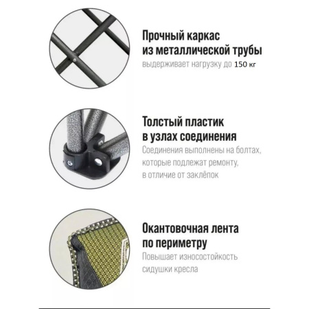 Кресло кемпинговое Camp Master в чехле нагрузка до 150 кг черно-зеленое CM-005 CN