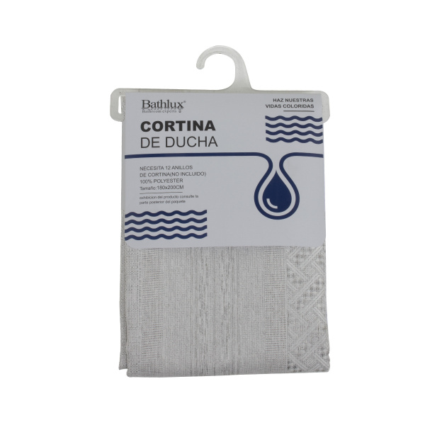 Штора для ванной комнаты Bathlux Light gray 180х200 см полиэстер 61081