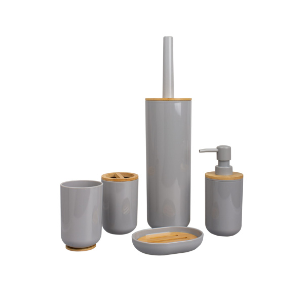 Гарнитур для туалет Gray пластик бамбук PS0112MA-TOH