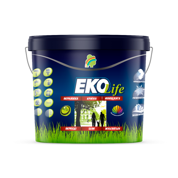 Краска "EKO Life" моющаяся гипоаллергенная акриловая 7 кг