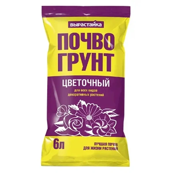 Почвогрунт Цветочный для дек/раст, 6 л - Вырастайка
