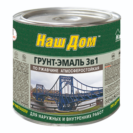 Грунт-Эмаль по РЖАВЧИНЕ  голубая  1,6 кг Наш Дом