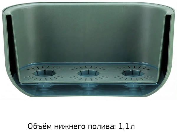 Кашпо РАМОНА овальное 385x180мм 6л со вставкой, нефритовый М 3273