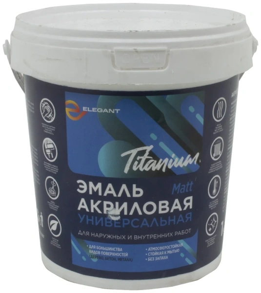 Эмаль Elegant акриловая Titanium Professional Matt 3 кг
