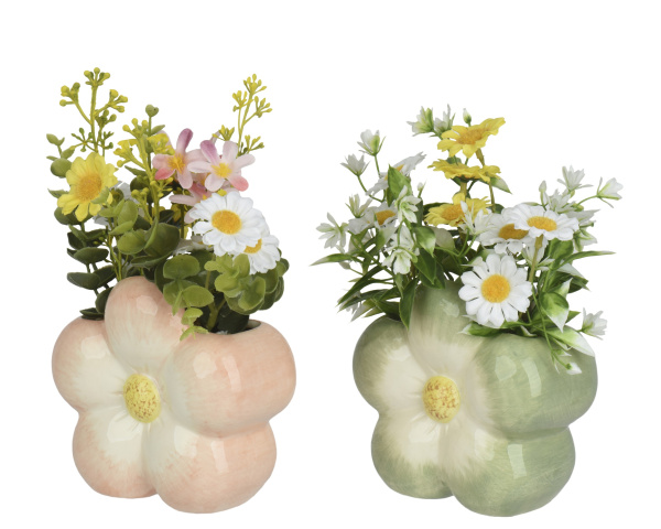 Растение искусственное в горшке Everlands Ромашки 2 вида в ассортименте 835629 Kmg