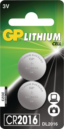 Эл.пит. GP. CR 2016-7CR2 блистер 2 шт/10/360/