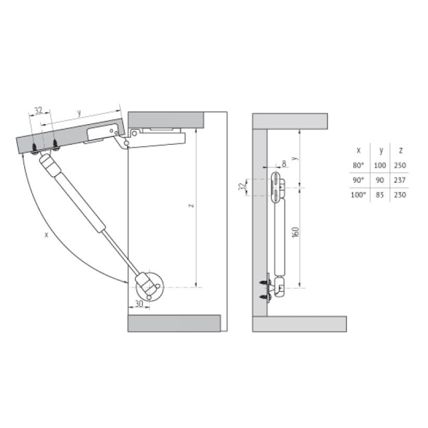 Подъёмник газовый 80N STARFIX, арт.SMF-4307