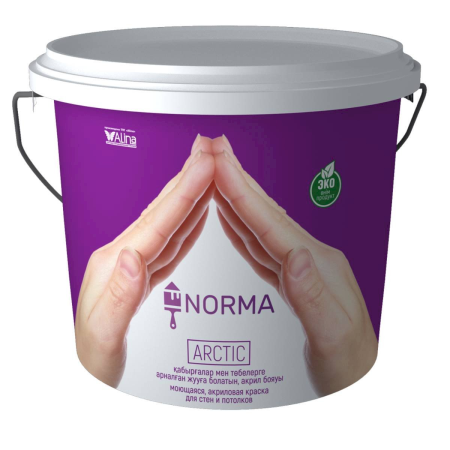 Краска водоэмульсионная, NORMA Arctic, 4,5 кг (интерьерная, моющаяся, всесезонная)
