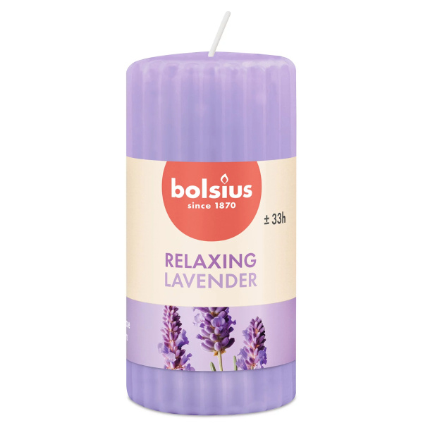 Свеча столбик Bolsius True Scents 12х5,8 см Lavender