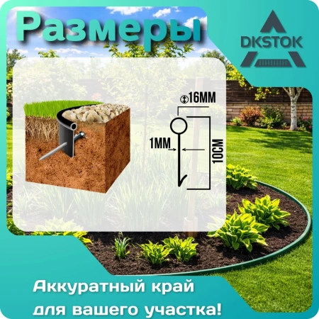 Бордюр ленточный ДЕКО, черный, 10х1000 см.