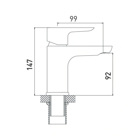 Смеситель д/р Gross Aqua 6515288СW Space